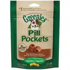 Pill Pockets Capsule Size Peanut Butter Dog Treats - 7.9oz Pouch