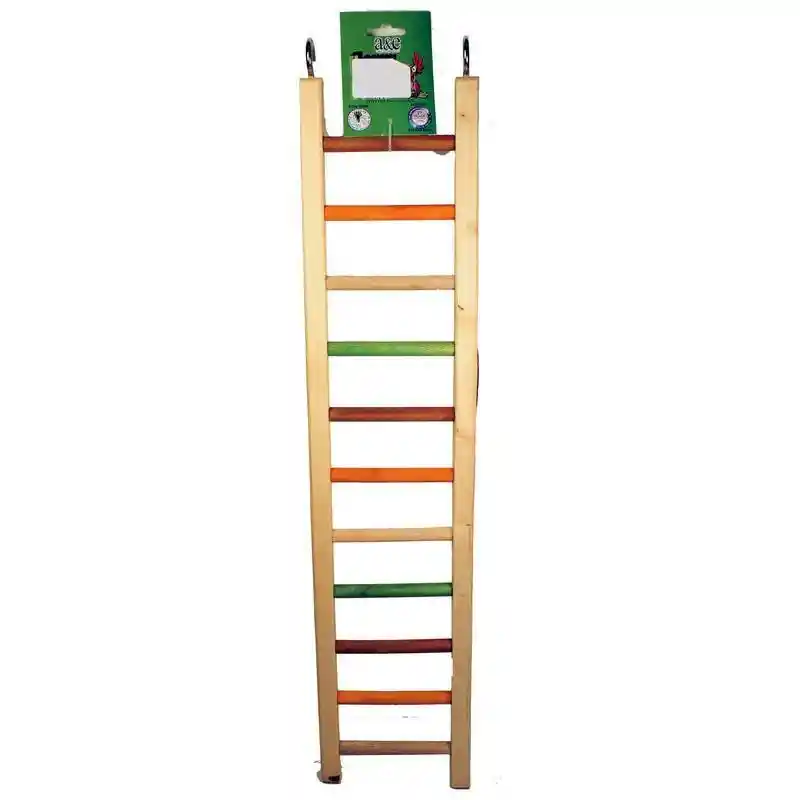 Happy Beaks Wooden Hanging Ladder Multicolored 25 In