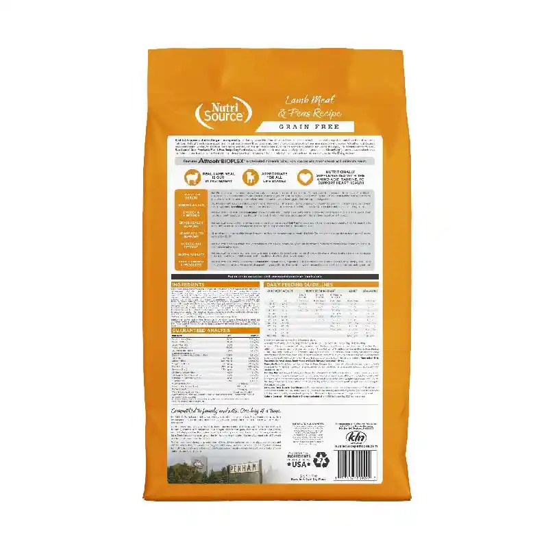 Nutrisource Dry Dog Food Grain Free Lamb 15-lb