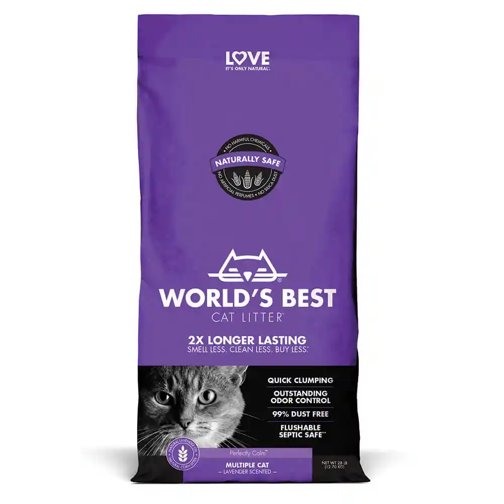 World's Best Multiple Cat Lavender Scented Litter 28 Lbs