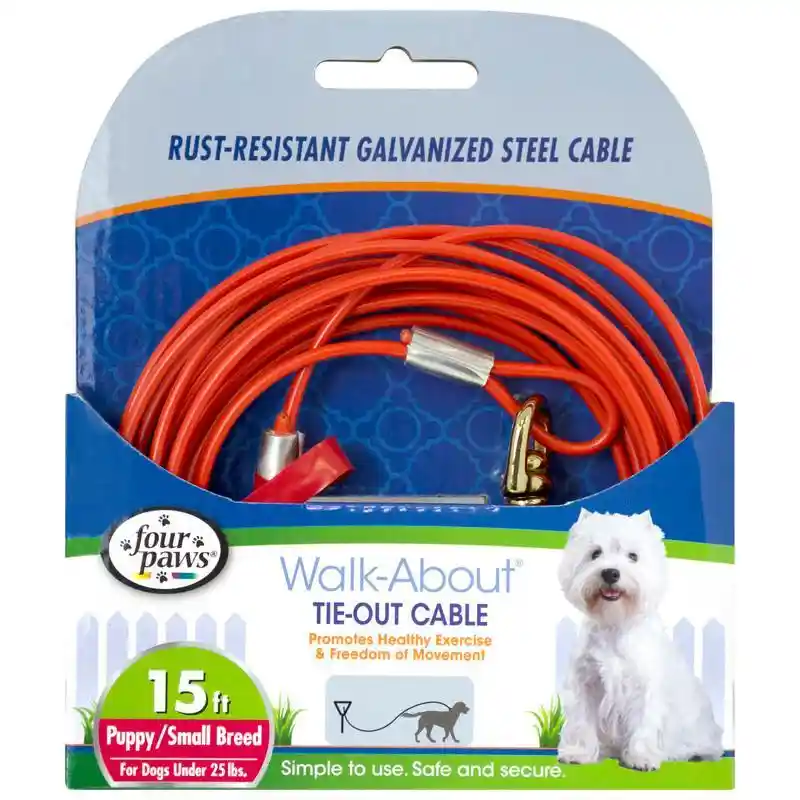 Cable Tie Out Puppy Lightweight 25 Lbs 15'