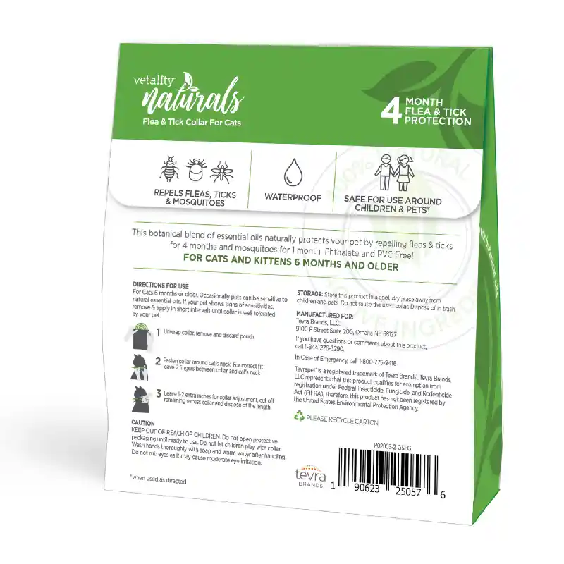 Vetality Naturals Flea & Tick Collar For Cats 4 Months
