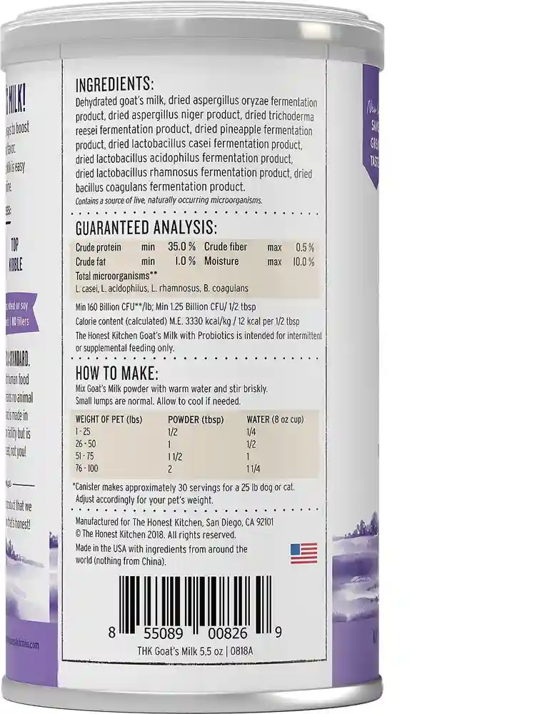 Daily Boosters Probiotic Goat's Milk Liquid Treat For Dogs & Cats 6-oz, Makes 12 Cups