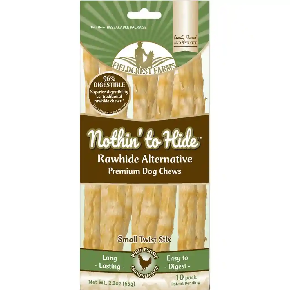 Fieldcrest Farms Dog Nothin' To Hide Twist Stix Chicken 10 Pk