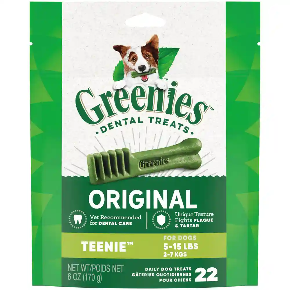 Original Teenie Dental Care Dog Treats - 6oz Pouch
