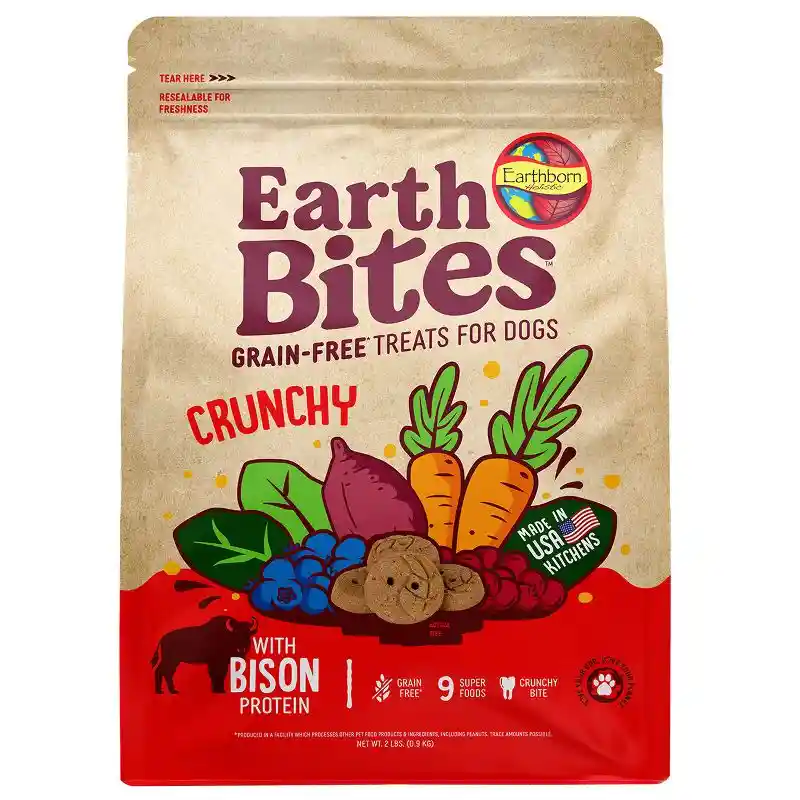Earthborn Holistic Earthbars Bison & Pumpkin Grain-free Crunchy Dog Treats 2-lbs