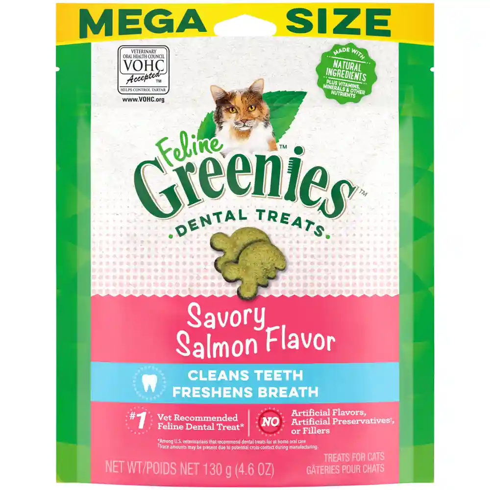 Adult Dental Care Cat Treats Savory Salmon - 4.6oz Pouch