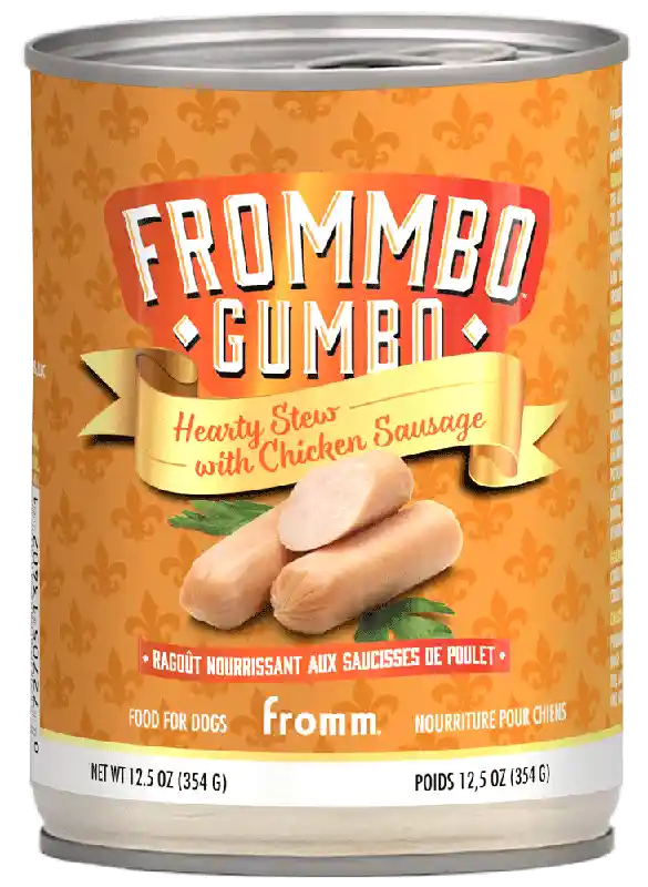 Fromm Dog Can Frommbo Gumbo Stew Chicken Sausage 12/12.5 Oz
