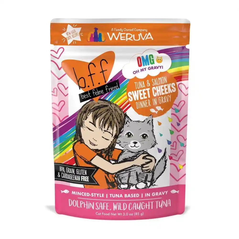 B.f.f. Tuna & Salmon Sweet Cheeks Recipe Wet Cat Food Pouch - 3 Oz