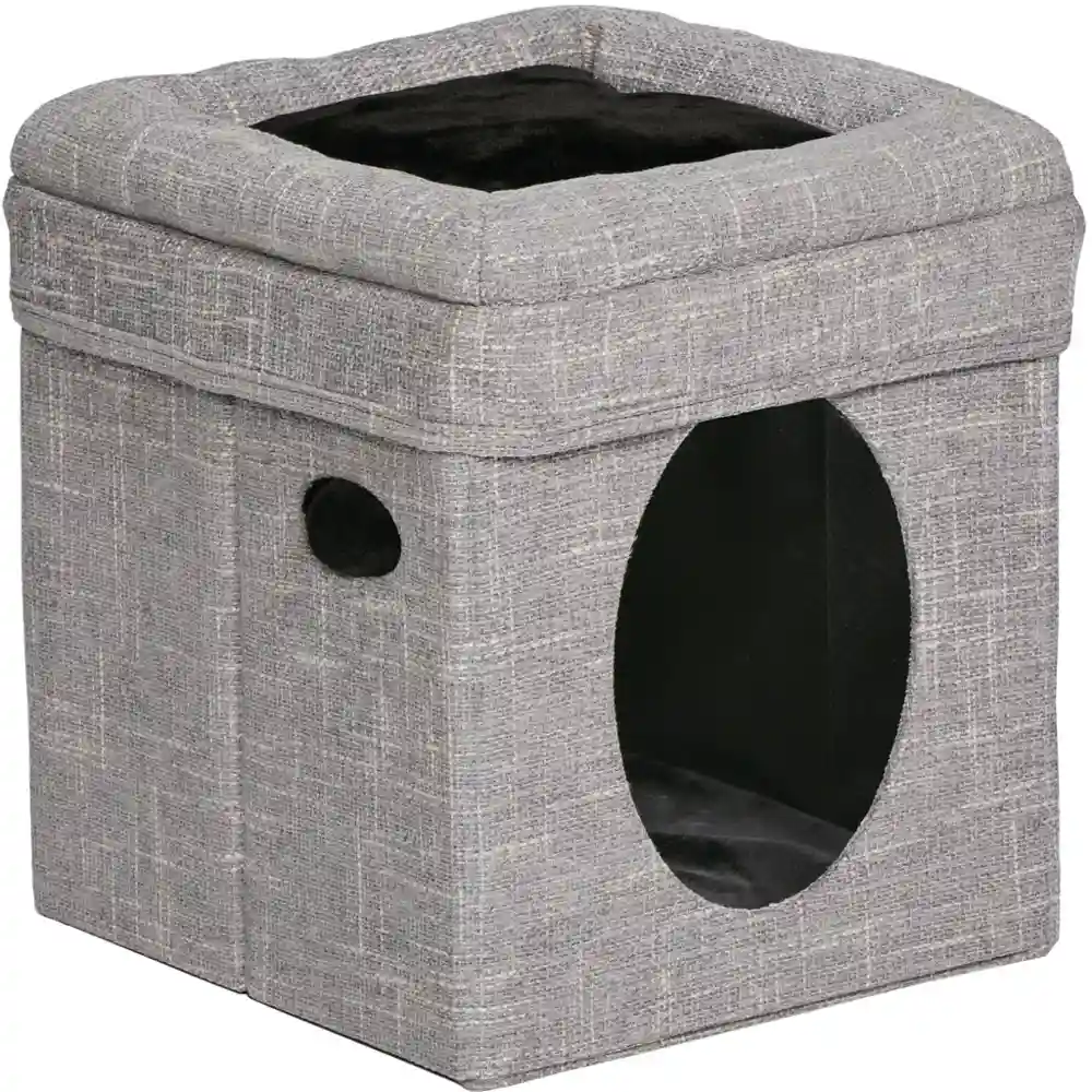 Curious Cat Cube - Silver Mesh