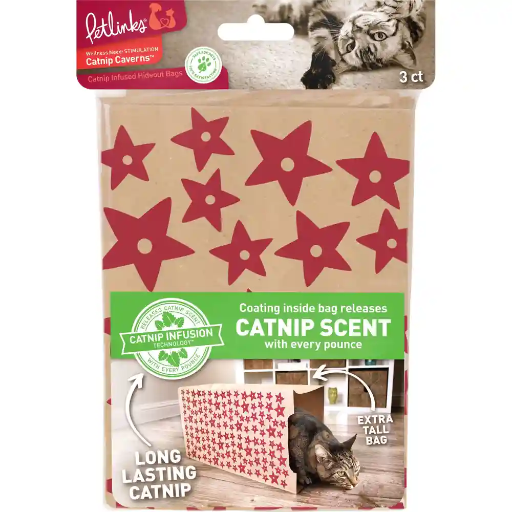 Petlinks Catnip Caverns Catnip Infused Paper Bags