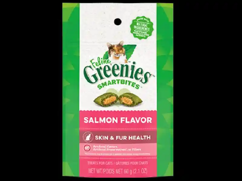 Smartbites Skin Fur Crunchy And Soft Cat Treats Salmon - 2.1oz Pouch