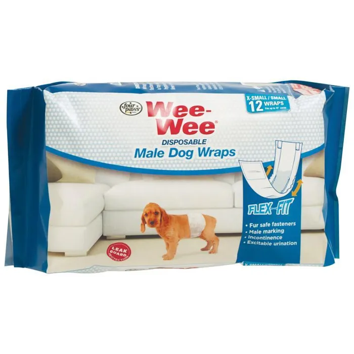 Wee-wee Disposable Male Wraps Xs/small/12ct