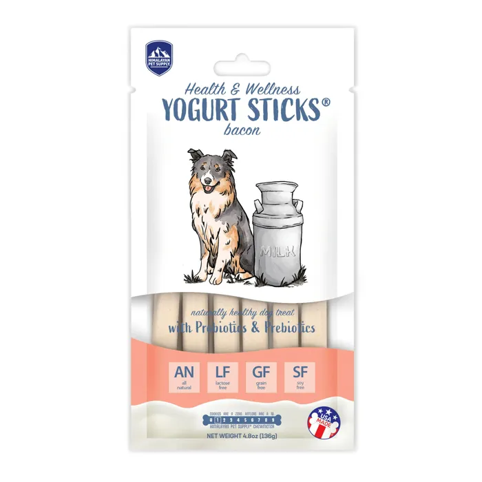 Himalayan Dog Chew Yogurt Sticks Bacon 4.8-ounce bag front