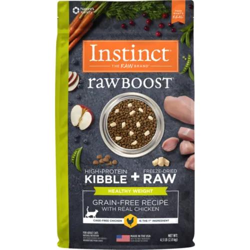 Instinct Raw Boost Healthy Weight Adult Grain Free Recipe With Real Chicken Natural Dry Cat Food 4.5-lb