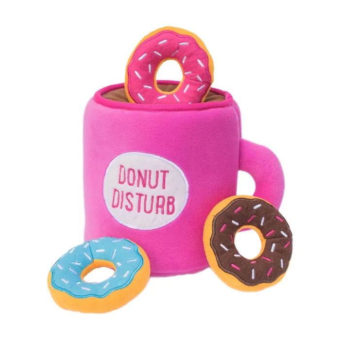 Zippy Burrow Coffee & Donutz Puzzle Dog Toy Plush