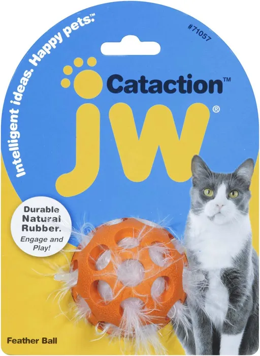 Jw Cataction Feather Ball Toy