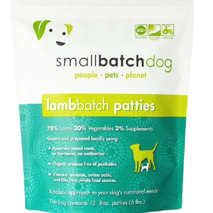 Smallbatch Dog Lamb Batch Patties Raw Frzn Dog Food, 6-lb