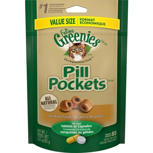 Pill Pockets Treats Chicken Cat Treats - 3oz Pouch