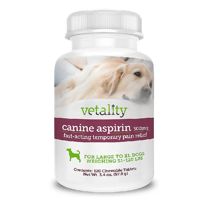 Vetality Canine Aspirin 120ct Lg/xl 300mg 30063 Tevra 12/cs