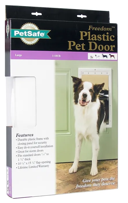 Plastic Pet Door Premium White Large