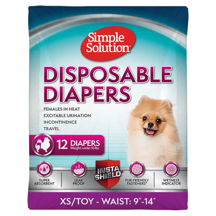 Simple Solution Disposable Diapers Xsmall 12 Pk