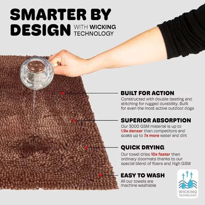 Dirty Dog Doormat Mocha Brown Medium 31x20