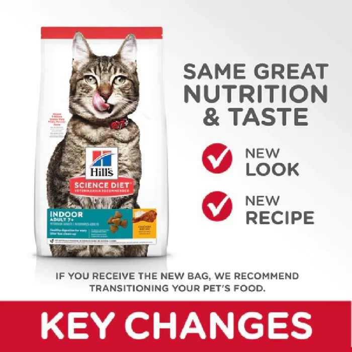 Adult 7+ Indoor Chicken Recipe Dry Cat Food 3.5-lb