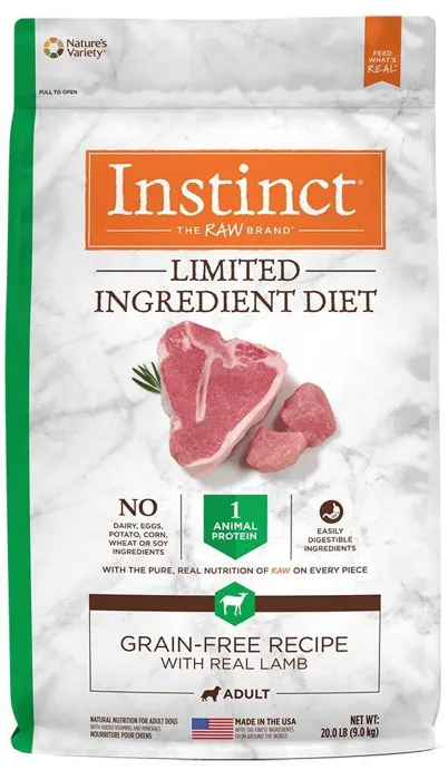 Instinct Limited Ingredient Diet Adult Grain Free Recipe With Real Lamb Natural Dry Dog Food 20-lb