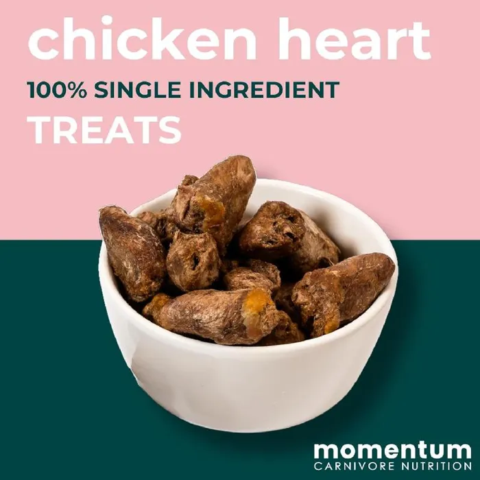 Momentum 3.5 Oz Dog Chicken Hearts Fd Treat Gf Ea