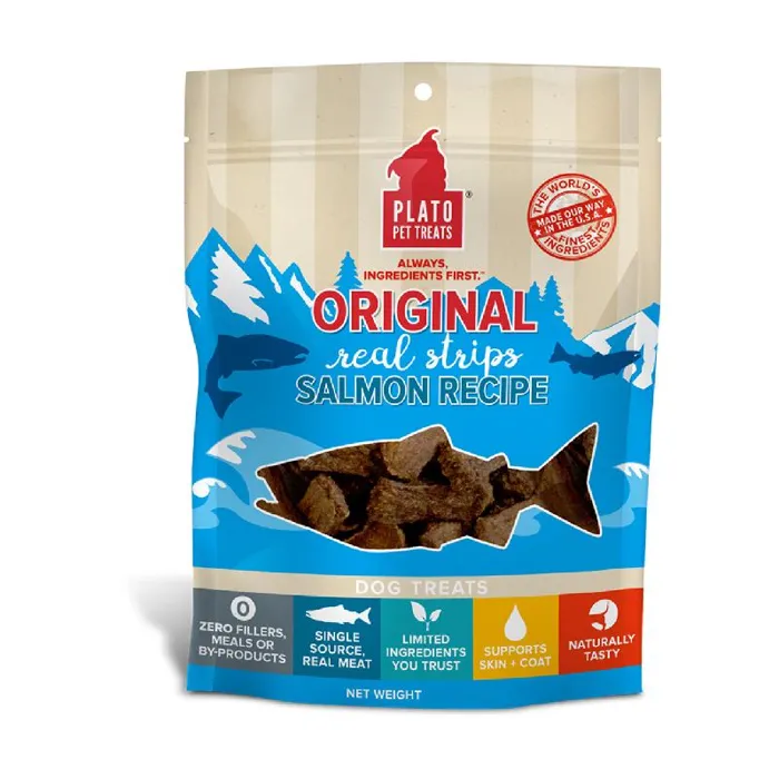Plato Salmon Strips Treats 6 Oz